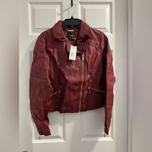 a.n.a. faux red leather jacket